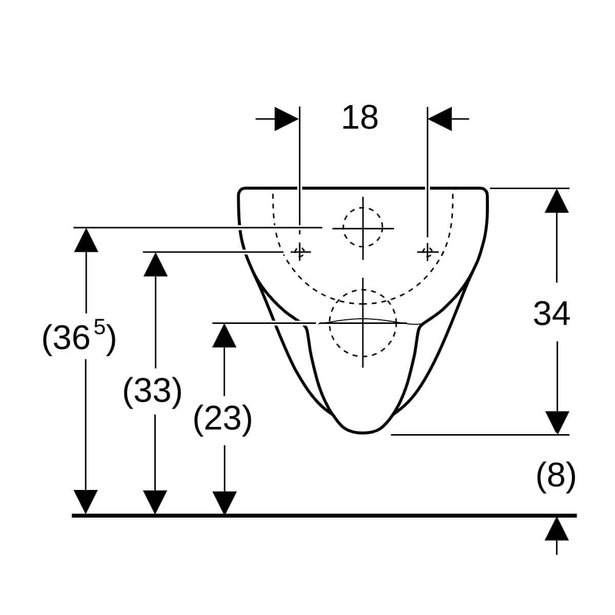 Geberit Wand-Tiefspül-WC Renova 6/5 l manhattan