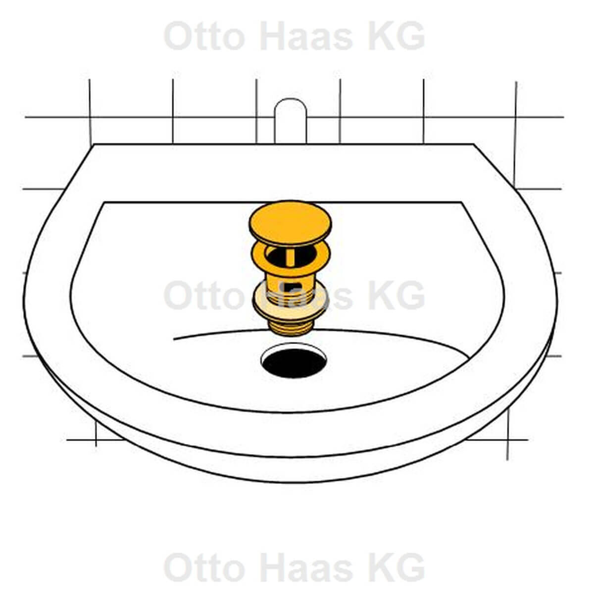 Haas Ablaufgarnitur 1 1/4" 72 x 50 mm ohne Überlauf mit starrem Verschluss