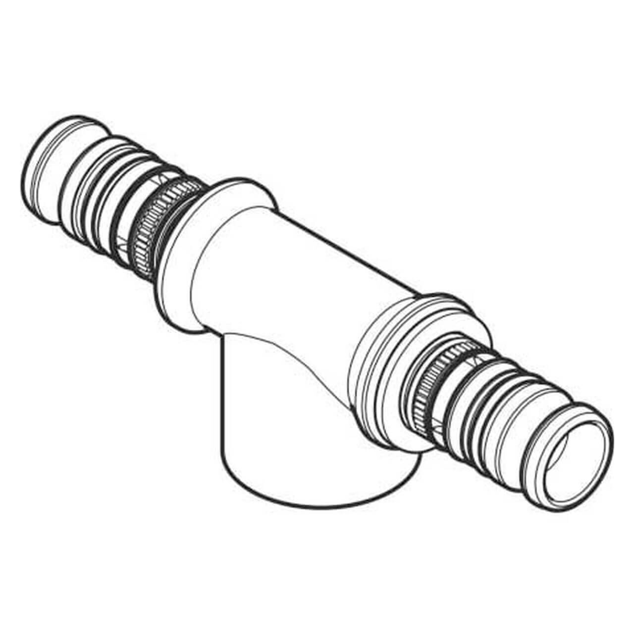 Geberit T-Stück Mepla Ø 32 x Rp 1/2 x 32 mm mit Innengewinde Rotguss