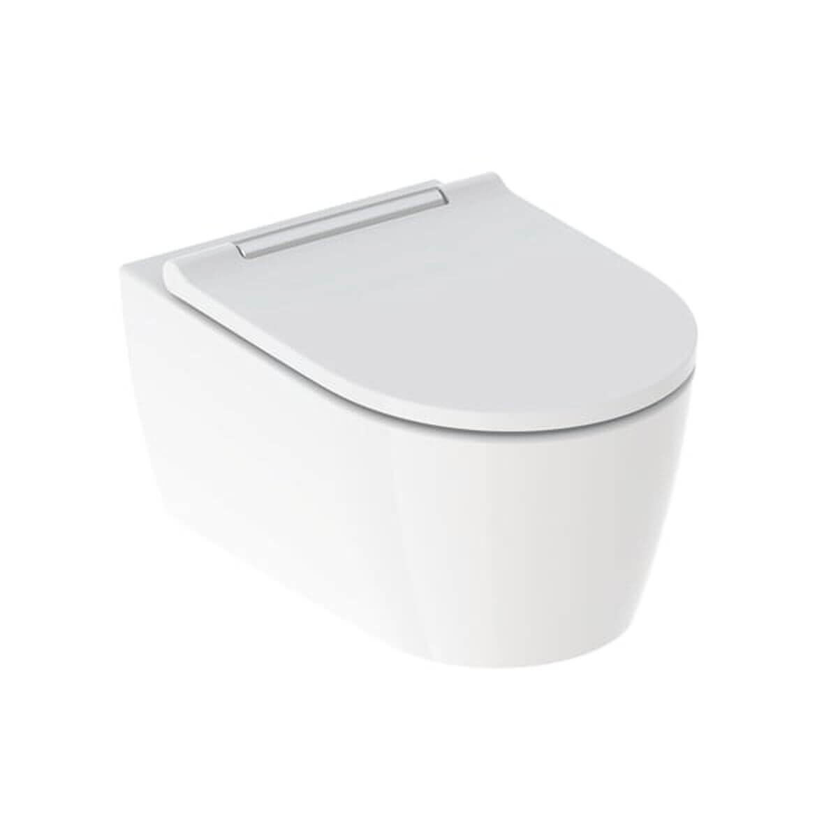 Geberit Wand-Tiefspül-WC One mit WC-Sitz weiß/hochglanzverchromt
