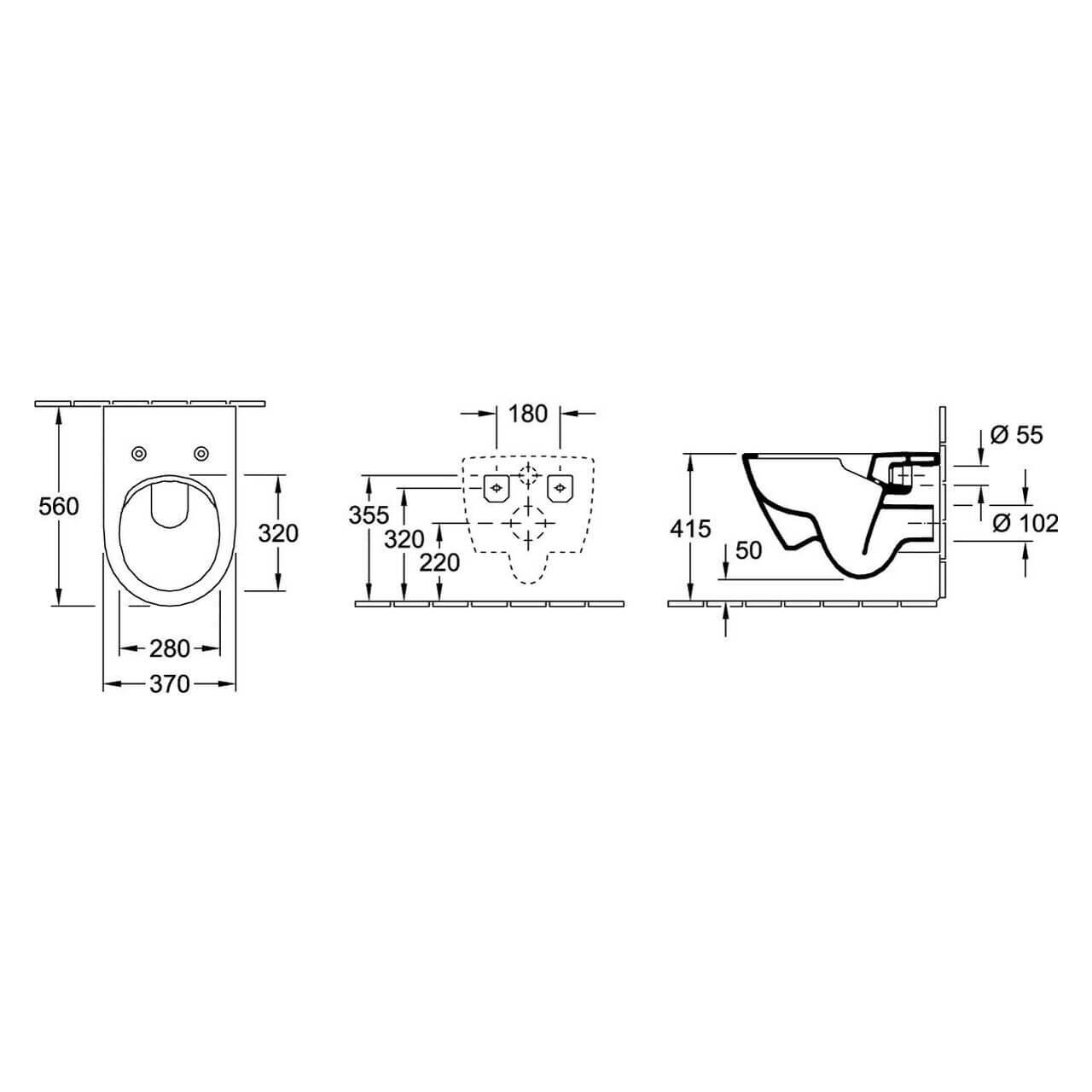 Villeroy & Boch Combi-Pack-Wand-Tiefspül-WC Subway 2.0 DirectFlush C-Plus Weiß