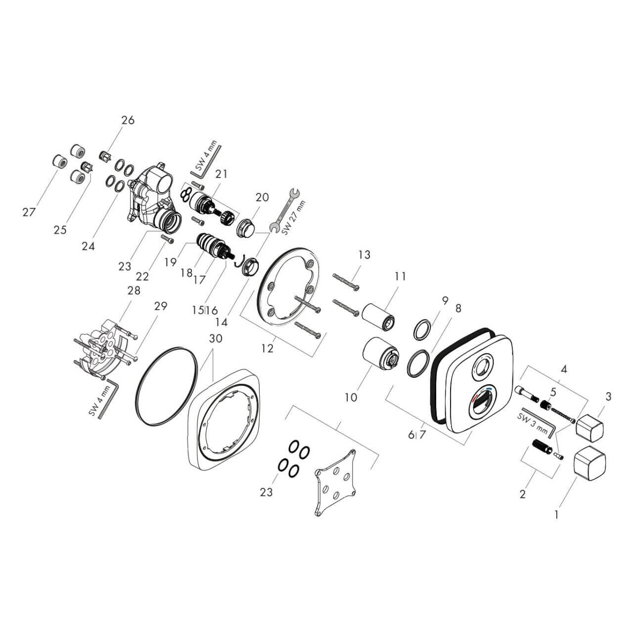 Hansgrohe Thermostatarmatur Ecostat Chrom