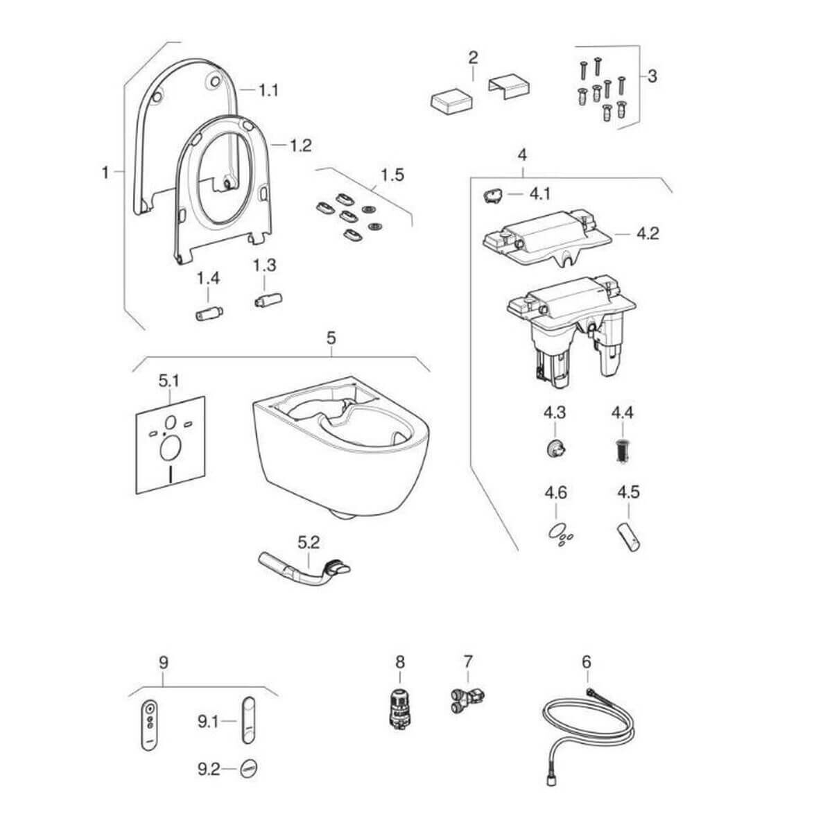 Geberit Dusch-WC AquaClean Alba, spülrandlos mit KeraTect-Beschichtung