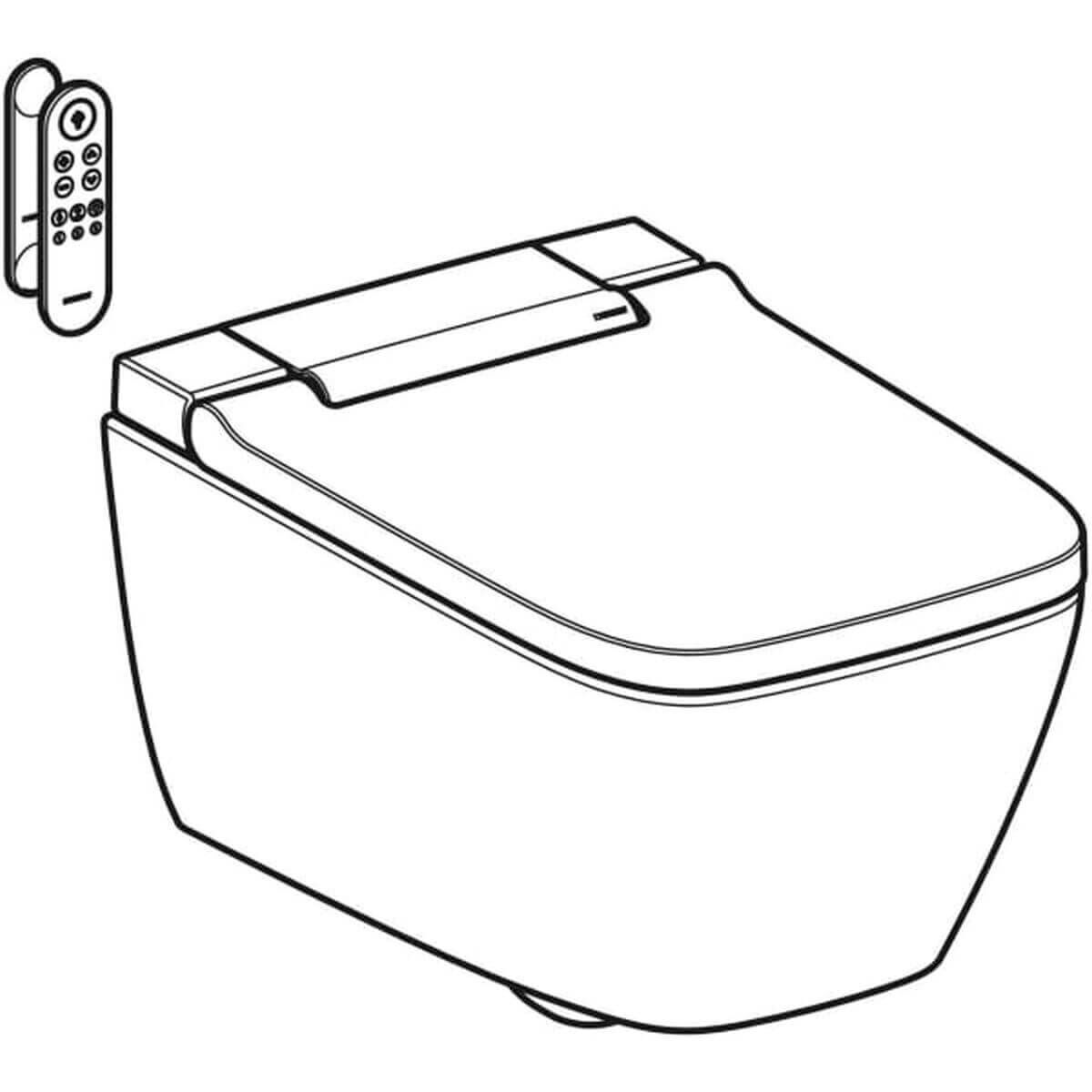 Geberit Dusch-WC AquaClean Sela Square, spülrandlos Weiß