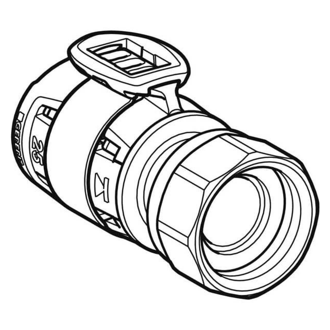 Geberit Übergang FlowFit Ø 16 mm G 3/4 mit Überwurfmutter