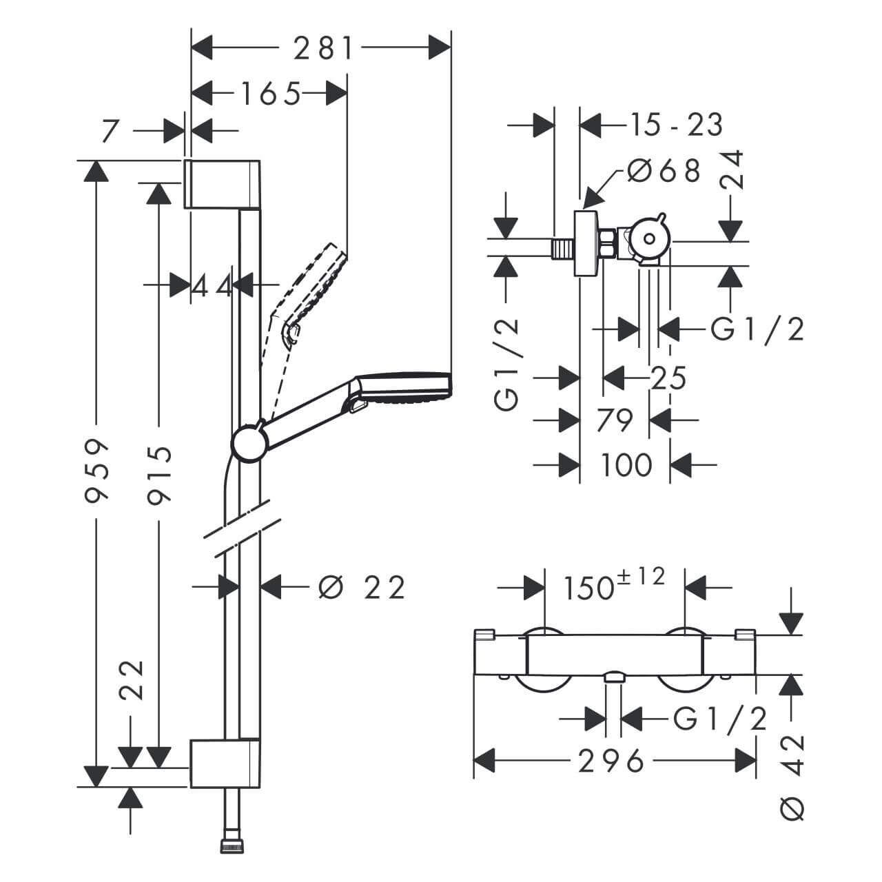 Hansgrohe Brausegarnitur Crometta mit Ecostat 1001 CL (27813400) – jetzt bei Meds24 Hansgrohe Brausegarnitur Crometta mit Ecostat 1001 CL (27813400)