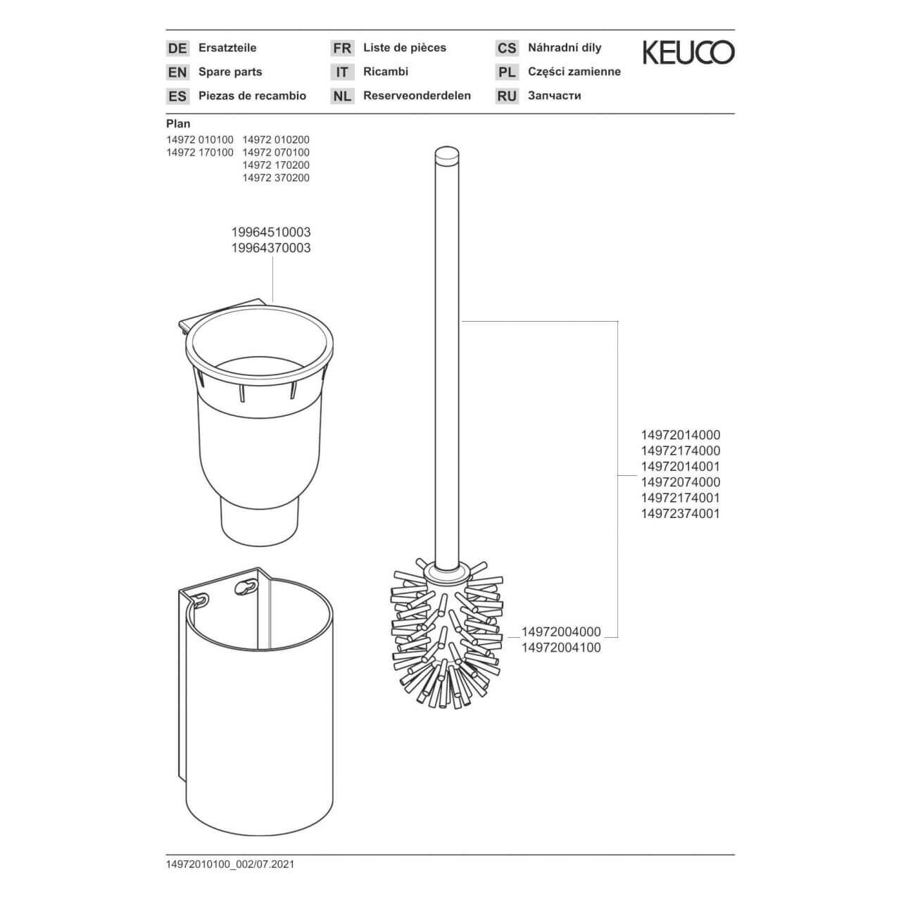Keuco Toilettenbürstengarnitur Plan Wandmodell Chrom