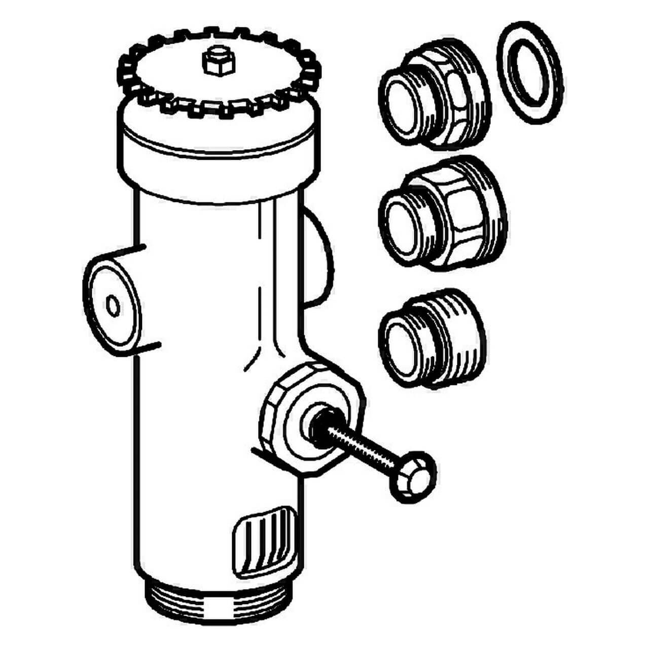 Grohe Austauscharmatur 3/4" Messing ohne Vorabsperrung für WC-Druckspüler