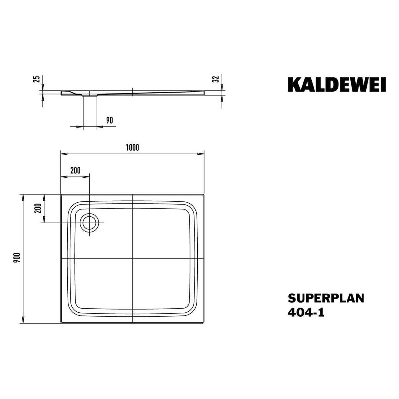 Kaldewei Duschwanne Superplan Classic 90x100 cm Weiß (430400010001)