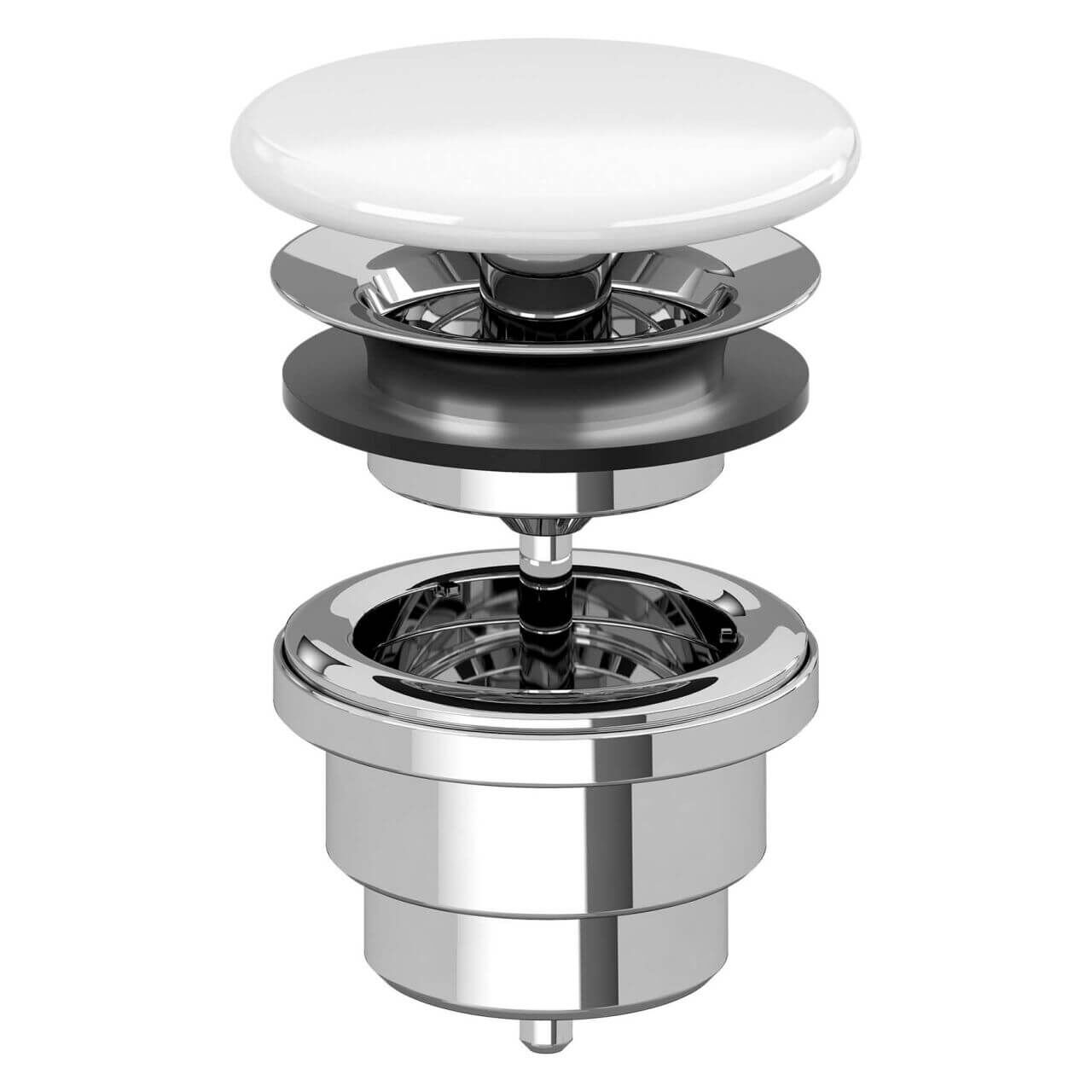 Villeroy & Boch Ablaufventil Chrom mit Keramikabdeckung