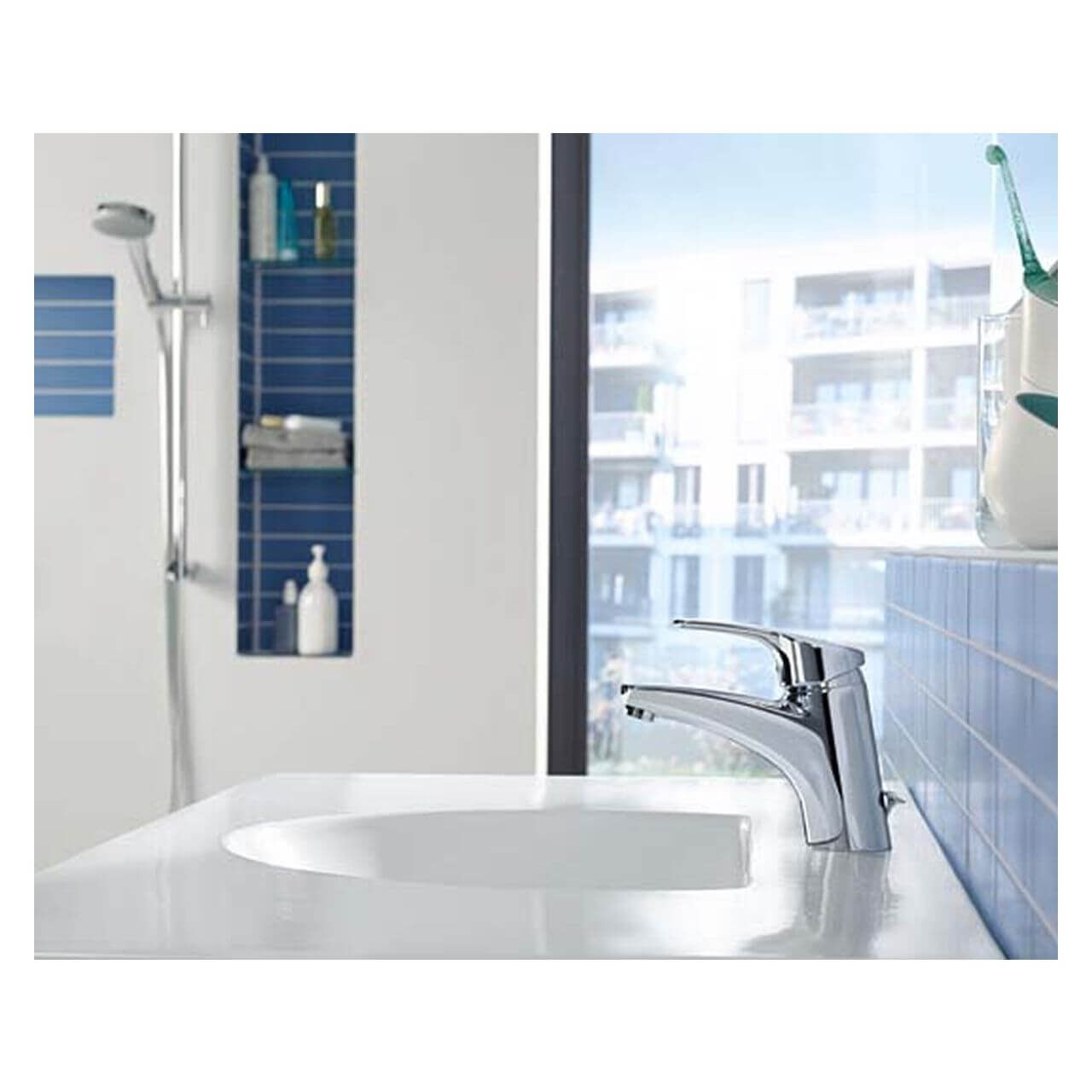 Hansa Waschtischarmatur Hansamix Chrom DN 15 mit Ablaufgarnitur