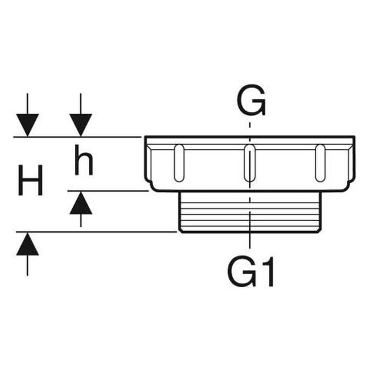 Geberit Reduzierring G2 x G1 1/2 mit Flachdichtung Weiß