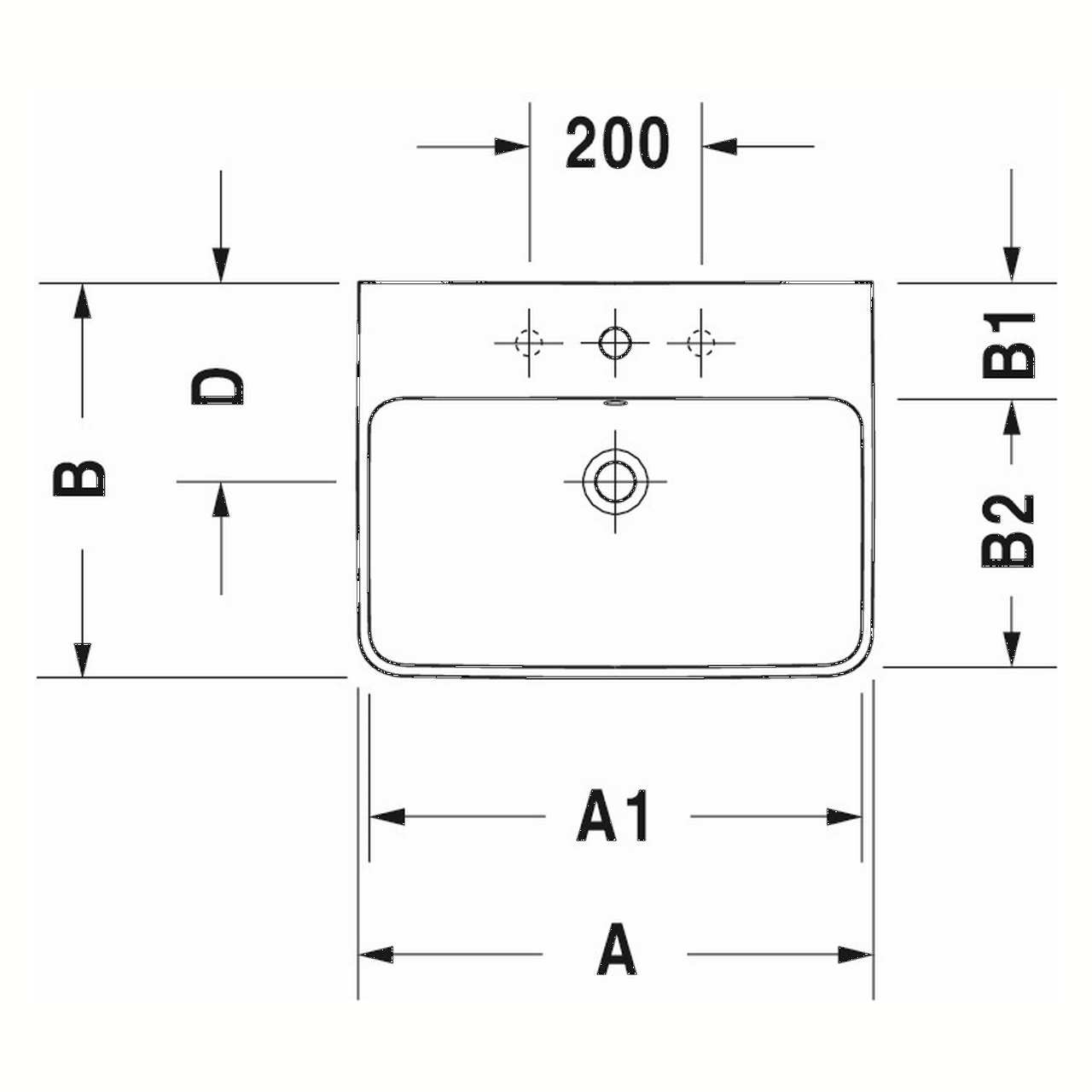 Duravit Waschtisch Me by Starck 60x46 cm Weiß mit Hahnloch und Überlauf