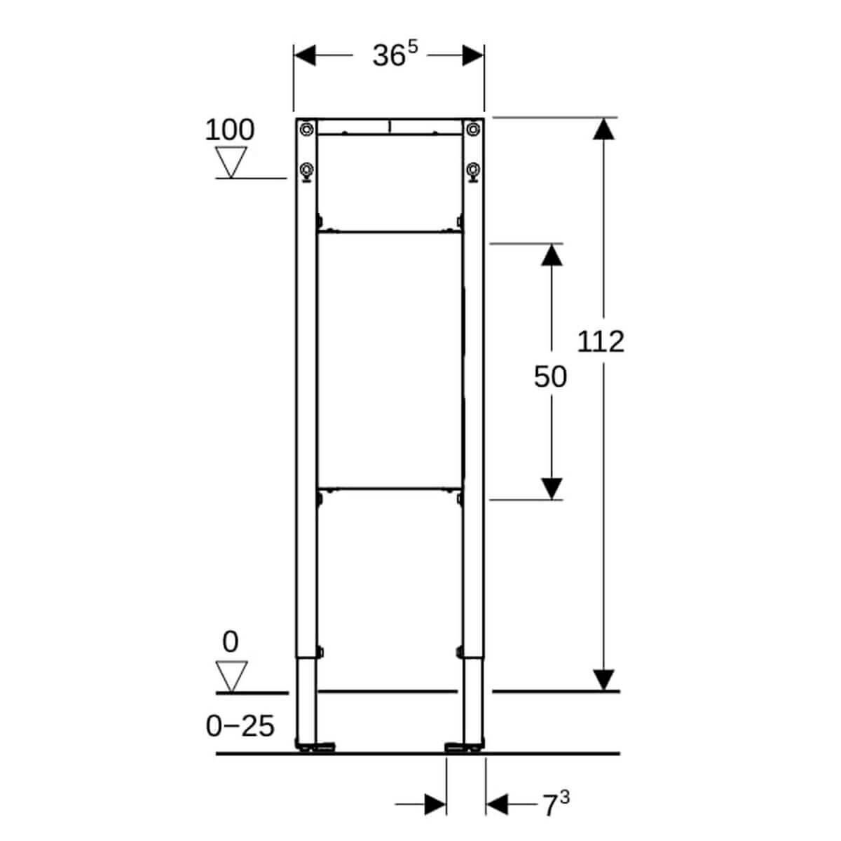 Geberit Duofix Montageelement 112 cm - barrierefrei für Stütz- und Haltegriffe