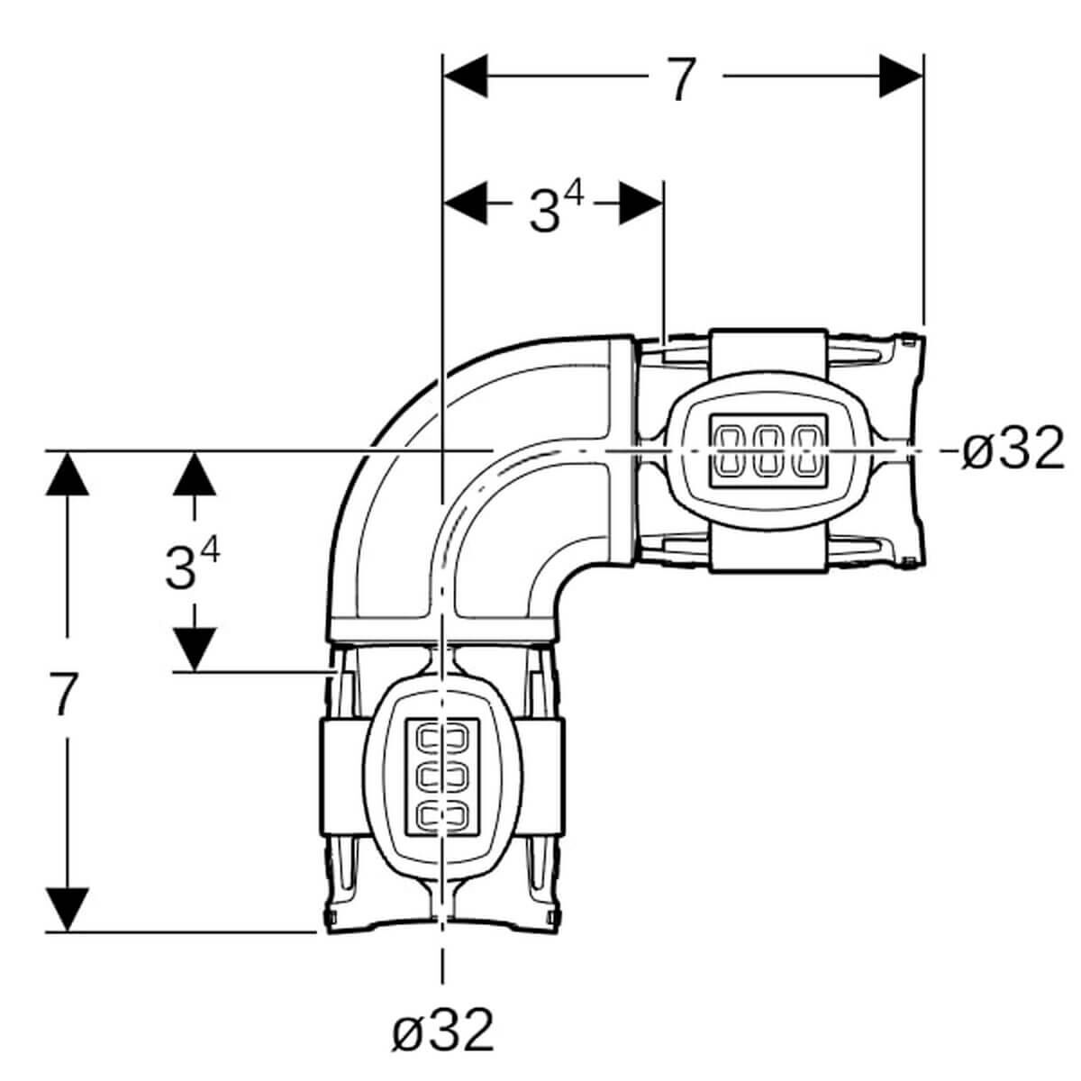 Geberit Bogen FlowFit Ø 32 mm 90°