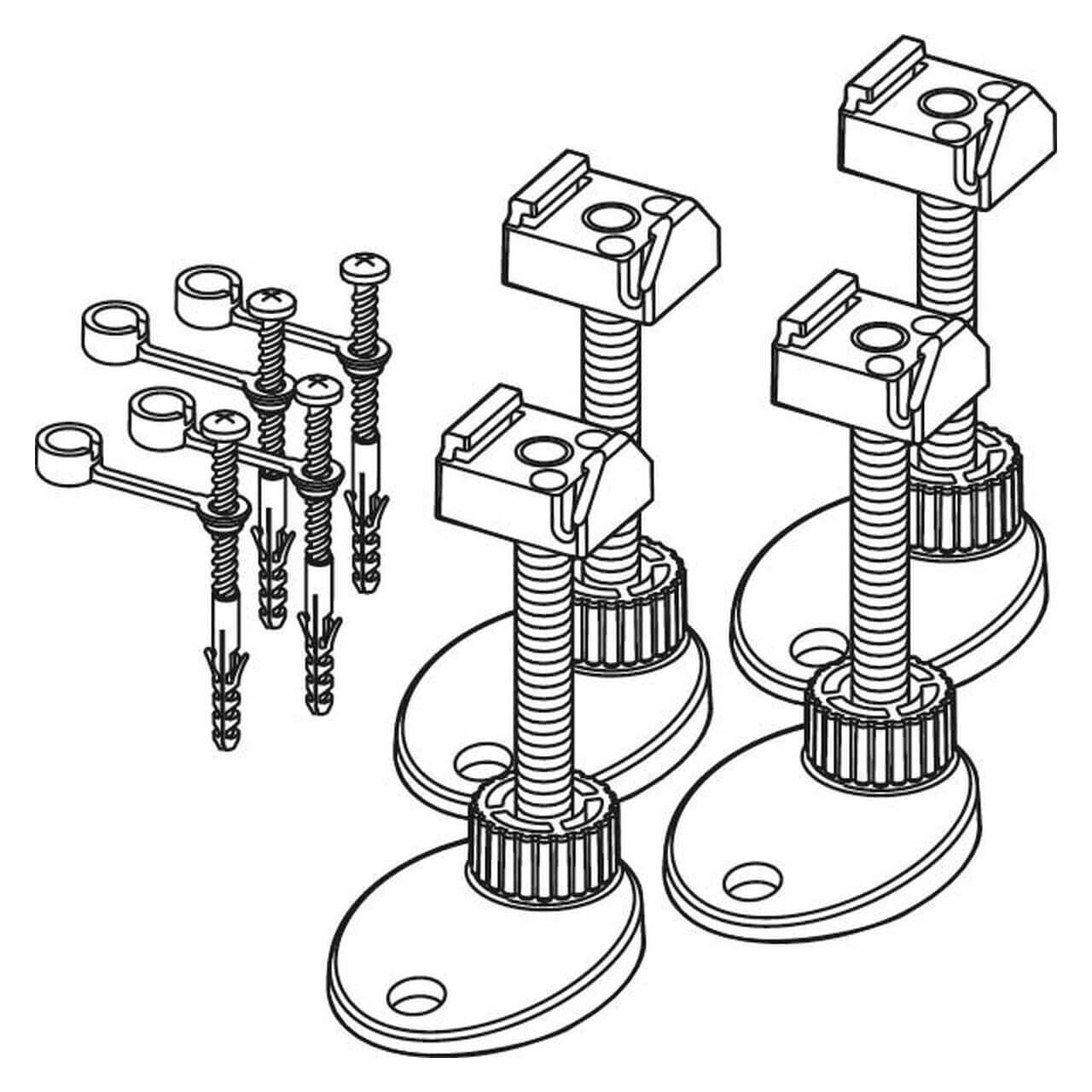 Tece Montagefüße Tecedrainline 92–139 mm schallentkoppelt 4 Stück (660003)