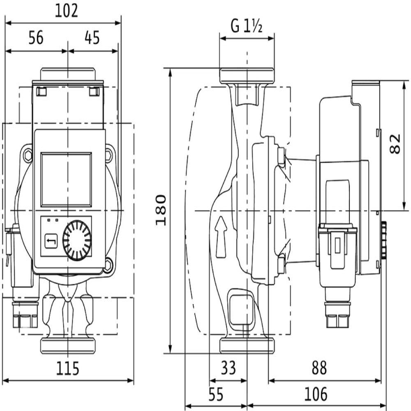 Wilo HE-Pumpe Stratos Pico plus 25/0,5-4,G 1 1/2, 230 V, 50/60 Hz