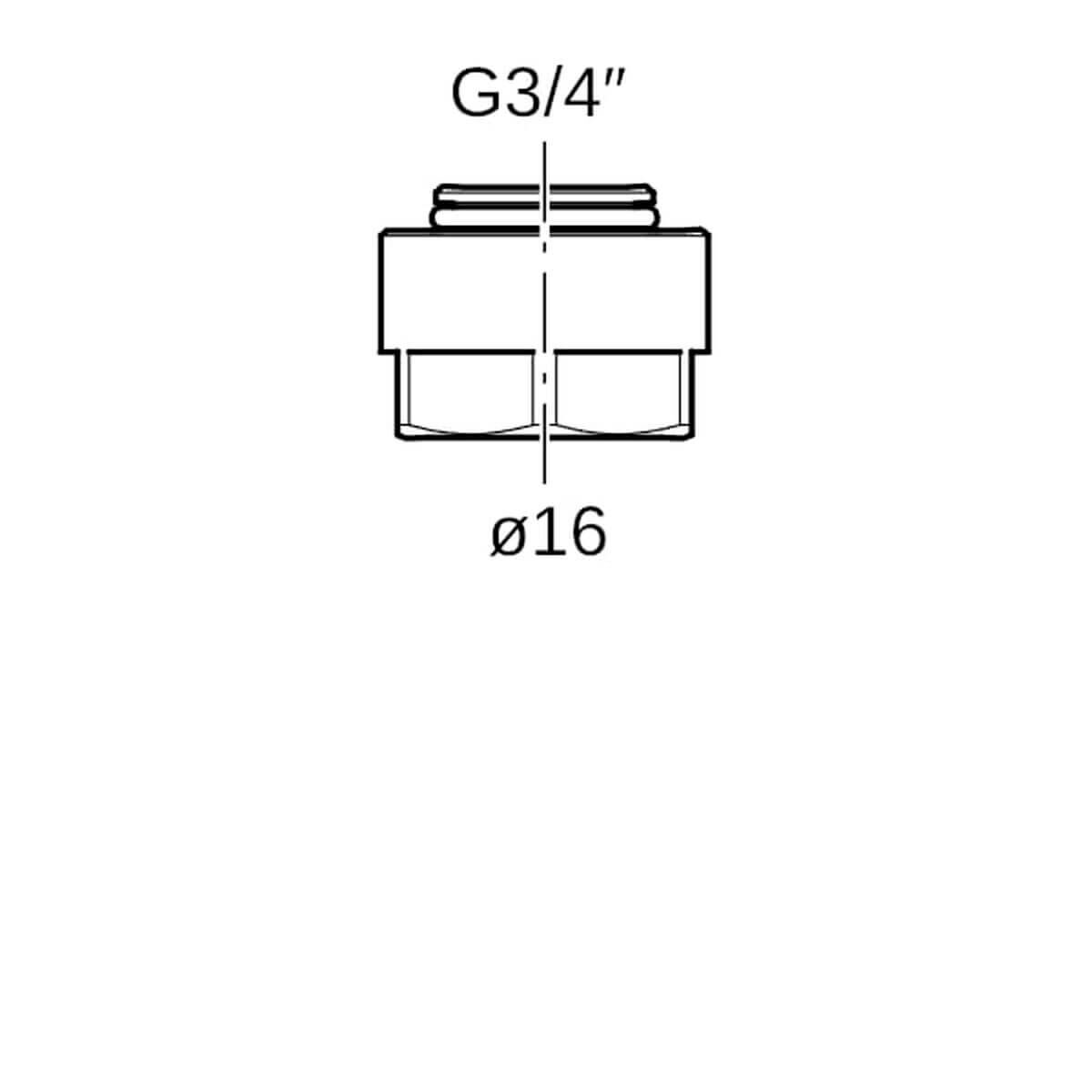 Geberit Anschlussverschraubung FlowFit DN 12/20 vernickelt für Eurokonus 3/4"