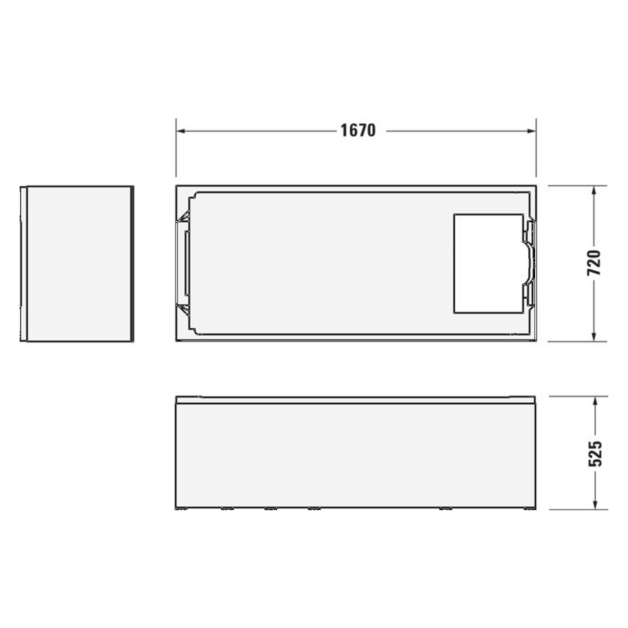 Duravit Rechteck-Badewanne No.1 170x75 cm Weiß mit Rückenschräge (700490000000000)