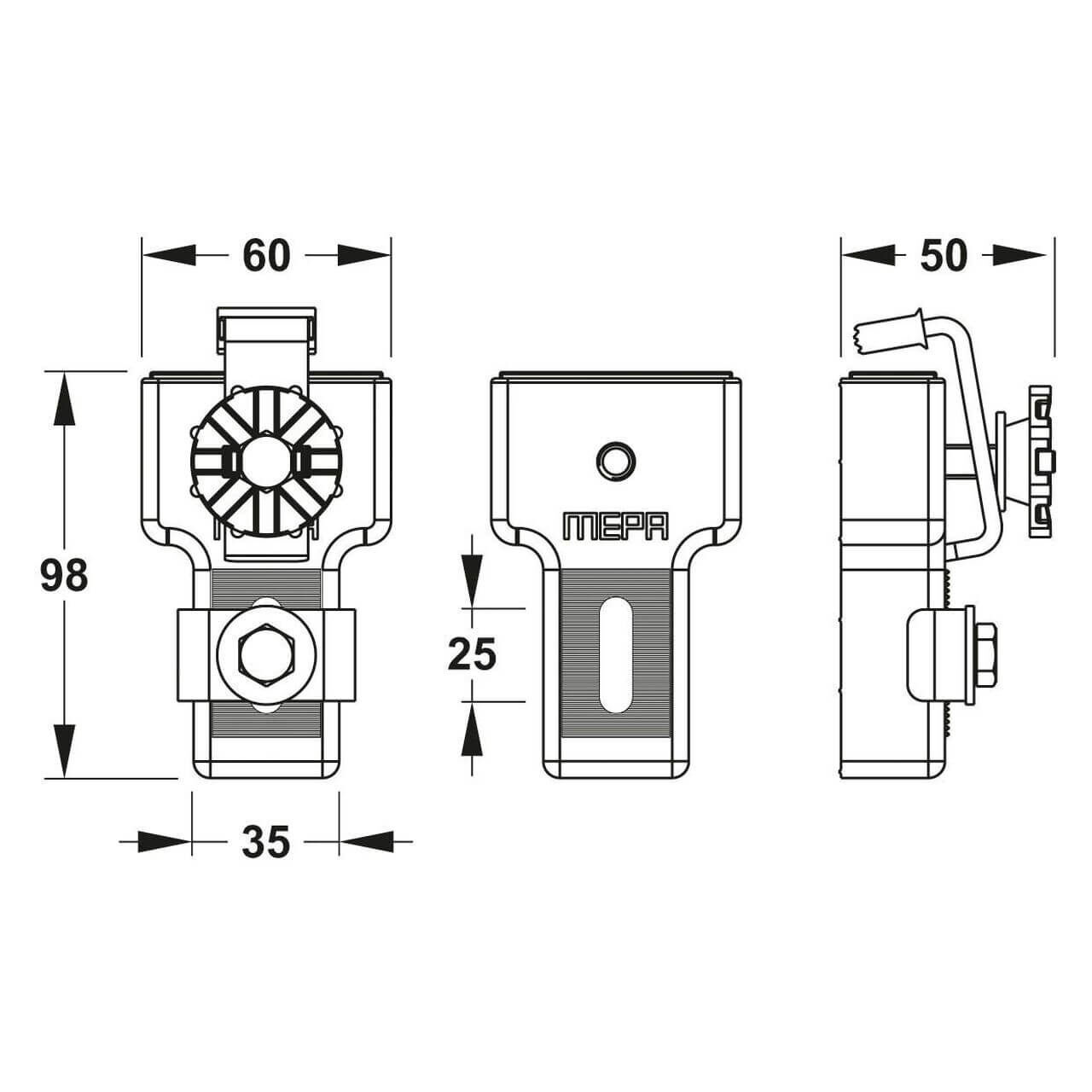 Mepa - Wannenanker | Wannenrandabstützung Stahl