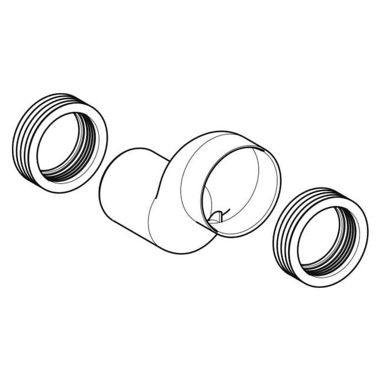 Geberit Anschlussstutzen-Set weiß für Wand WC etagiert 7 cm Ø 90 mm