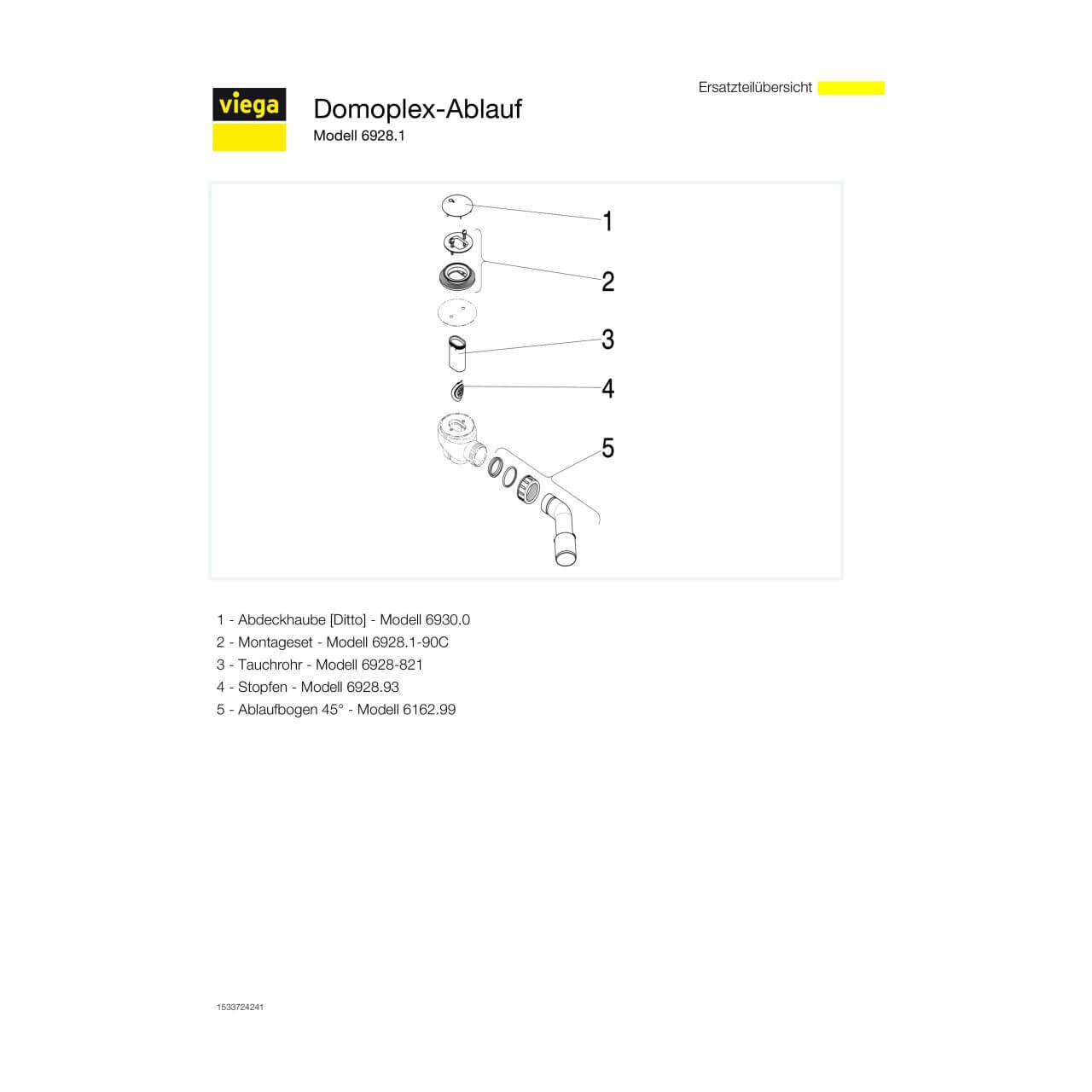 Viega Wannenablauf Domoplex DN 40/50 Kunststoff