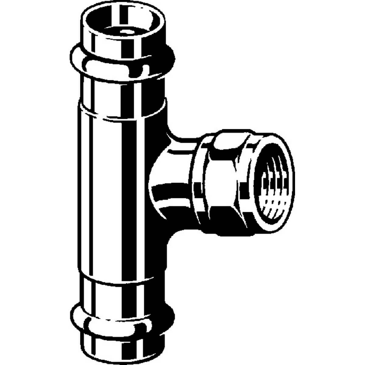 Viega T-Stück Sanpress 2217.2 22 x Rp 3/4 x 22 mm Siliziumbronze