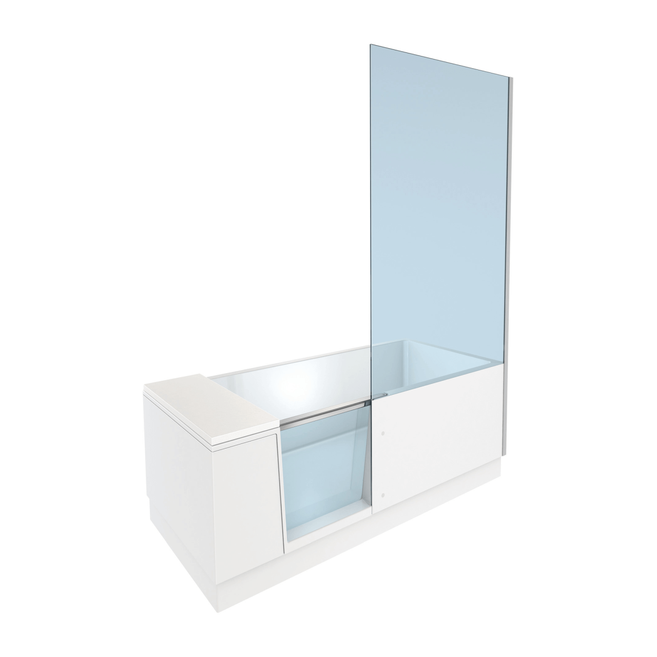 Duravit Badewanne Shower+Bath 170x75 cm Ecke rechts, Klarglas, matt Weiß (700404000000000)