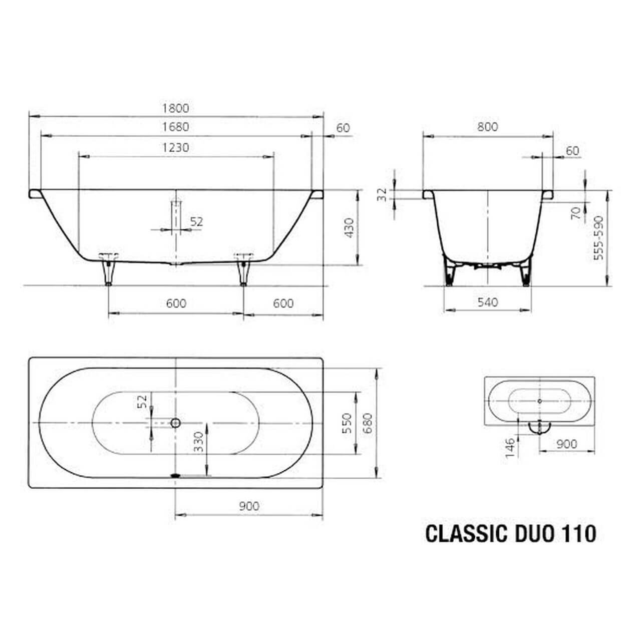 Kaldewei Badewanne Classic Duo 180x80 cm Weiß (291000010001) – jetzt bei Meds24 Kaldewei Badewanne Classic Duo 180x80 cm Weiß (291000010001)