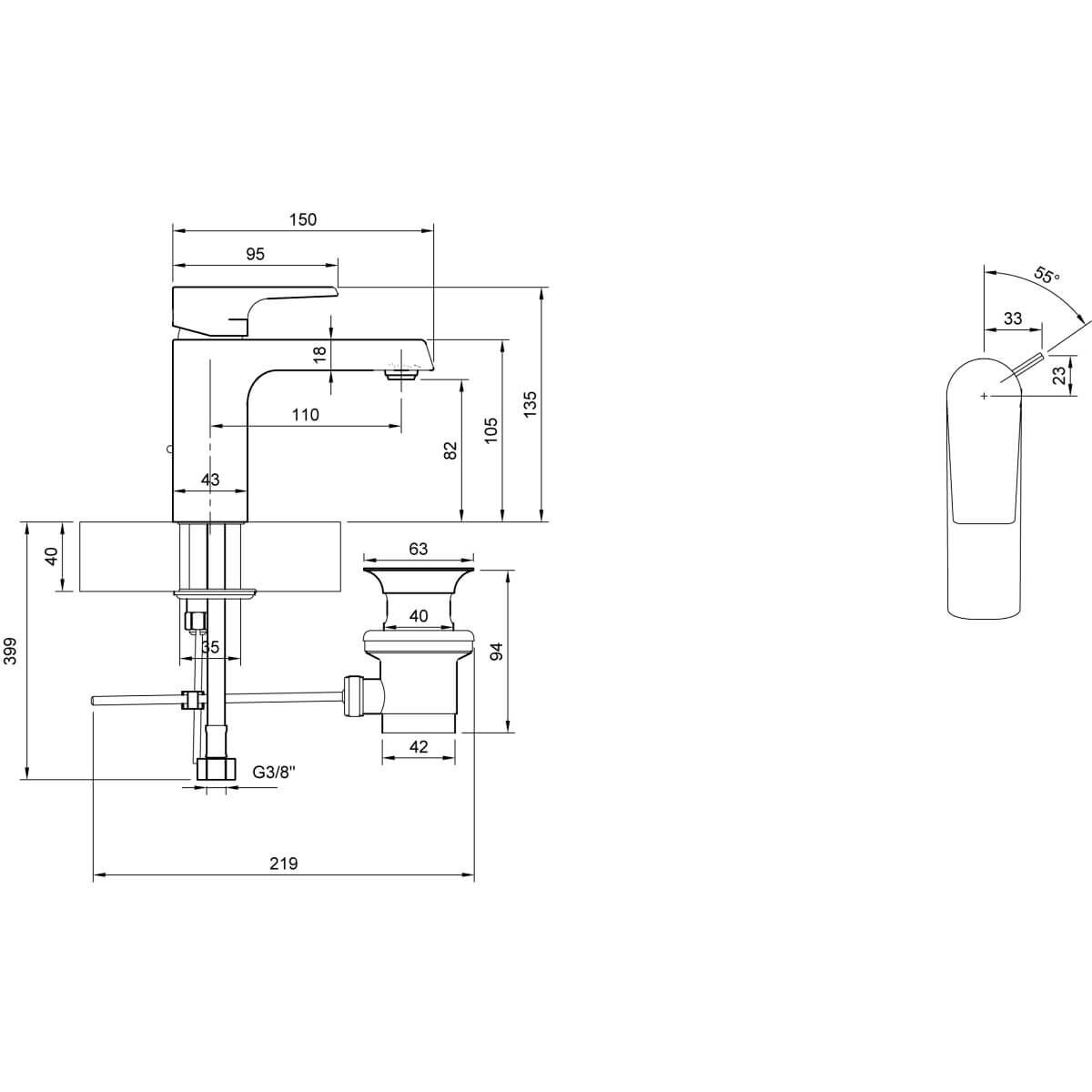 Villeroy und Boch Waschtischarmatur TVW107001000 Chrom Liberty