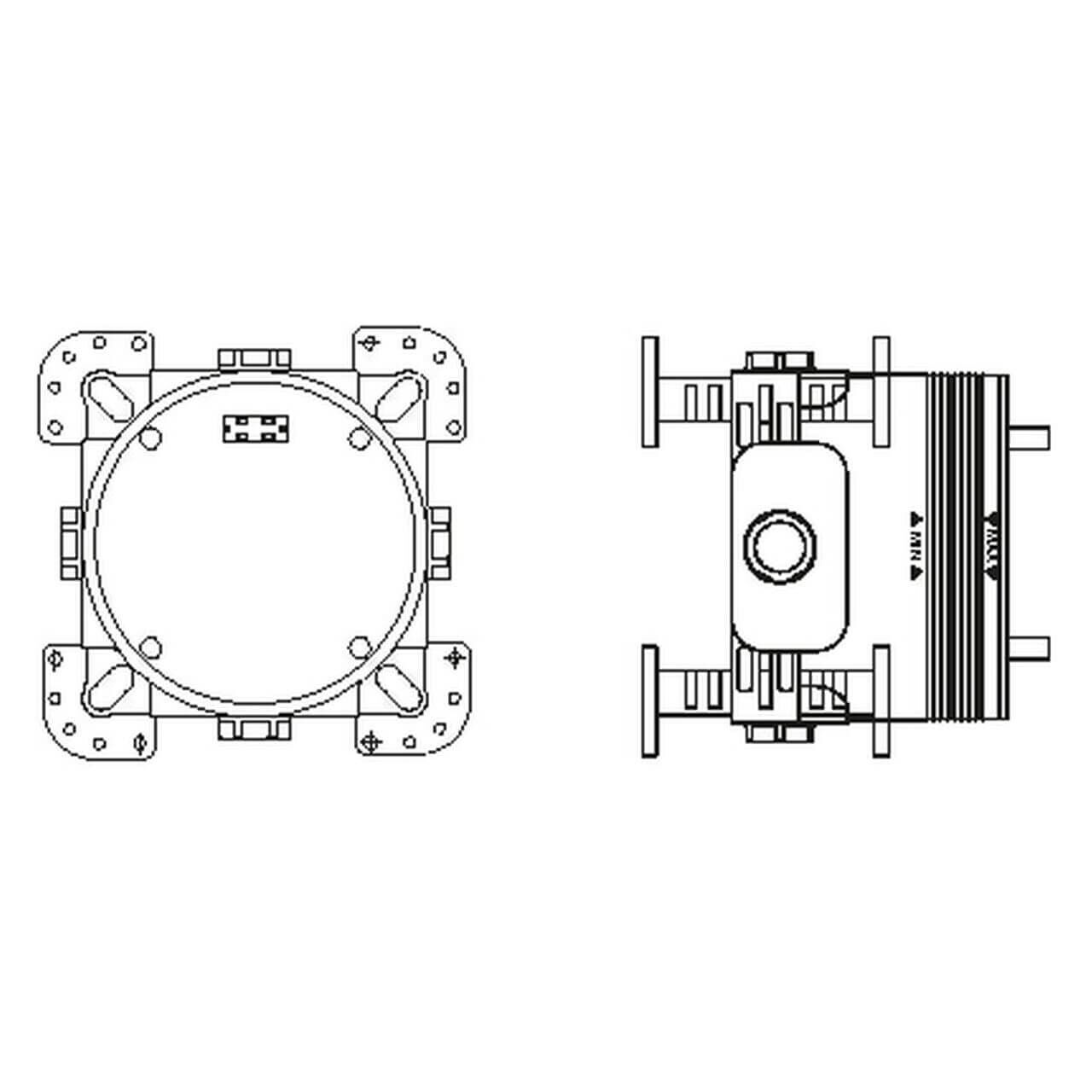 Ideal Standard Grundkörper Easy-Box für Wannen-/Brausemischer (A1000NU)