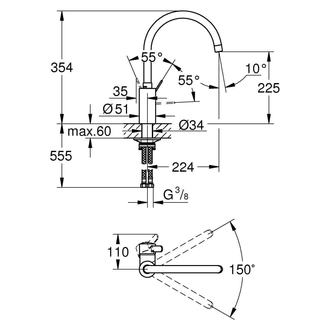 Grohe Spültischarmatur Eurosmart Cosmopolitan Chrom mit hohem Auslauf (32843002) – jetzt bei Meds24 Grohe Spültischarmatur Eurosmart Cosmopolitan Chrom mit hohem Auslauf (32843002)