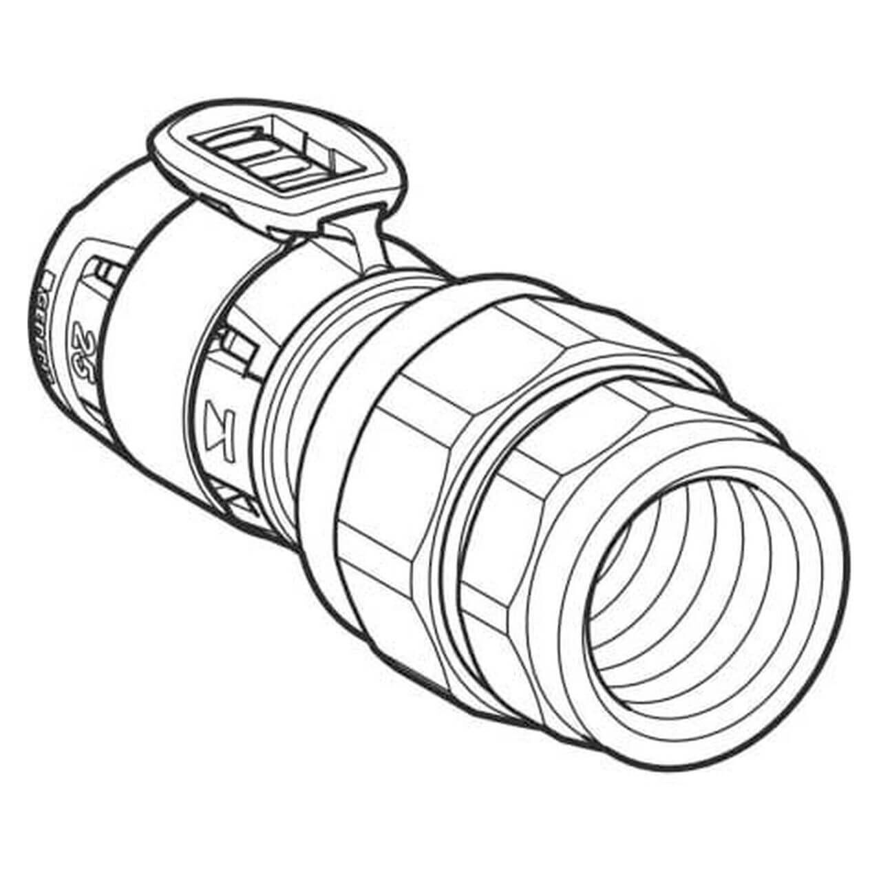 Geberit Übergangsverschraubung FlowFit Ø 20 mm Rp 1/2 G 3/4