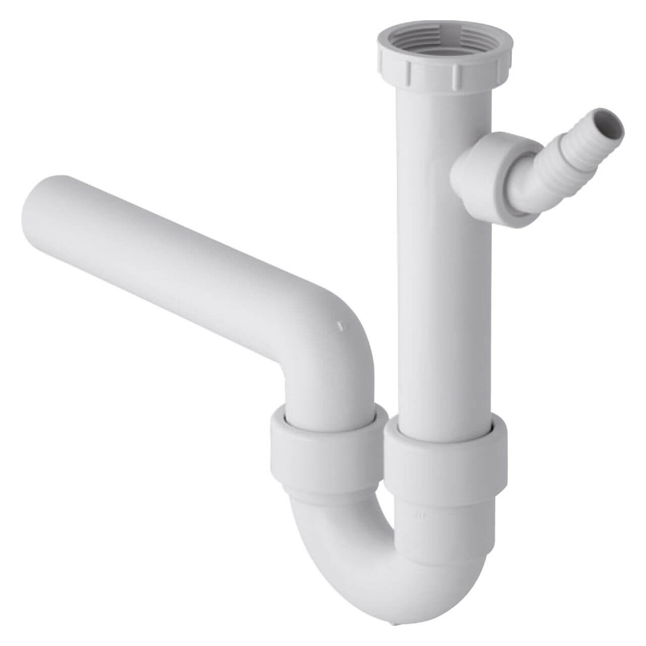 Geberit Rohrbogen G1 1/2 x 50 mm mit Winkelschlauchtülle Weiß (152711111)