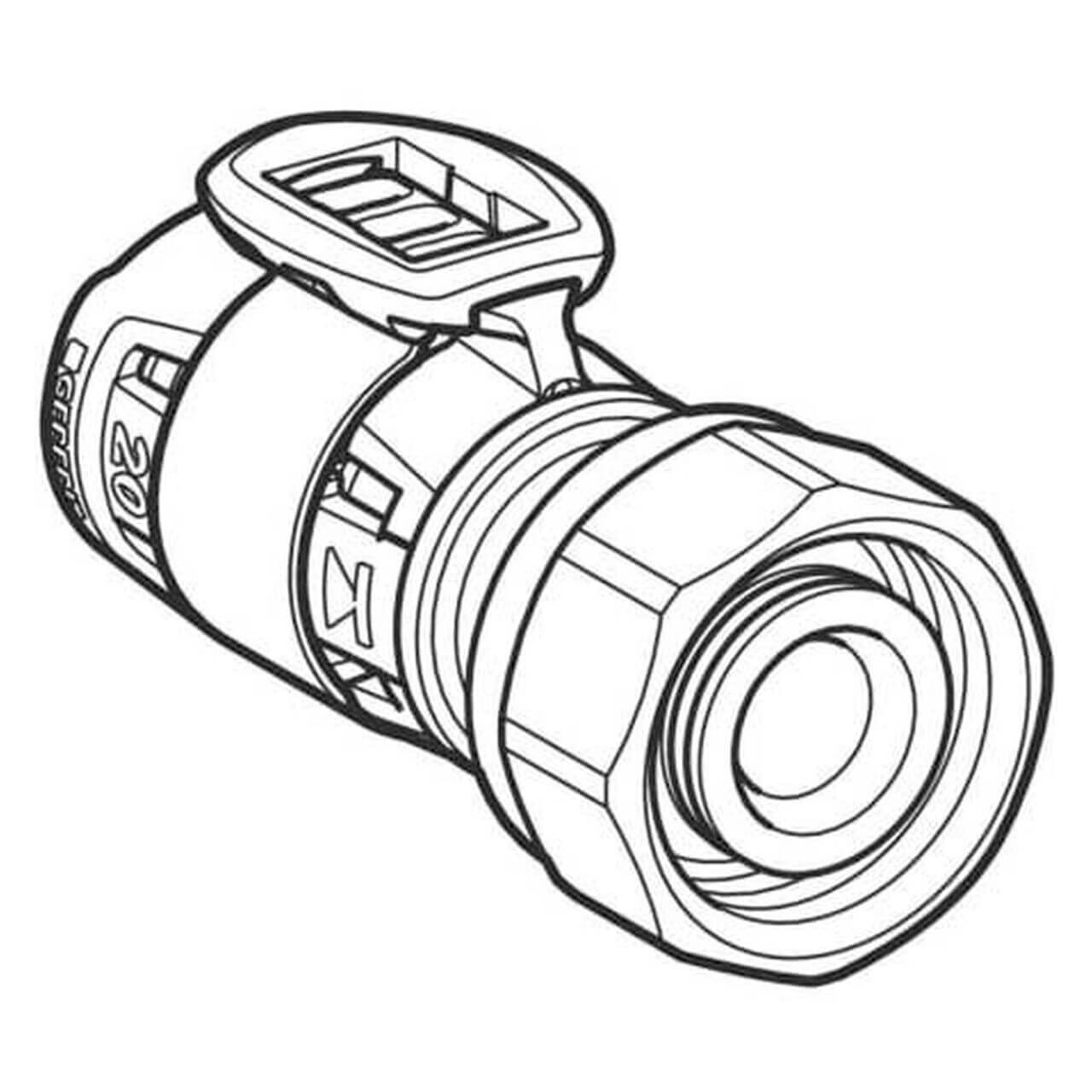 Geberit Verteilerabgang FlowFit Ø 16 mm x G 3/4 61 mm für Eurokonus