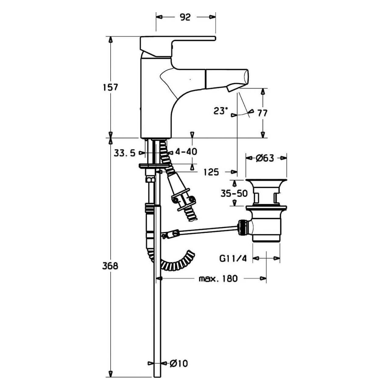 Hansa Waschtischarmatur Hansaronda Chrom mit herausziehbarem Auslauf DN 15
