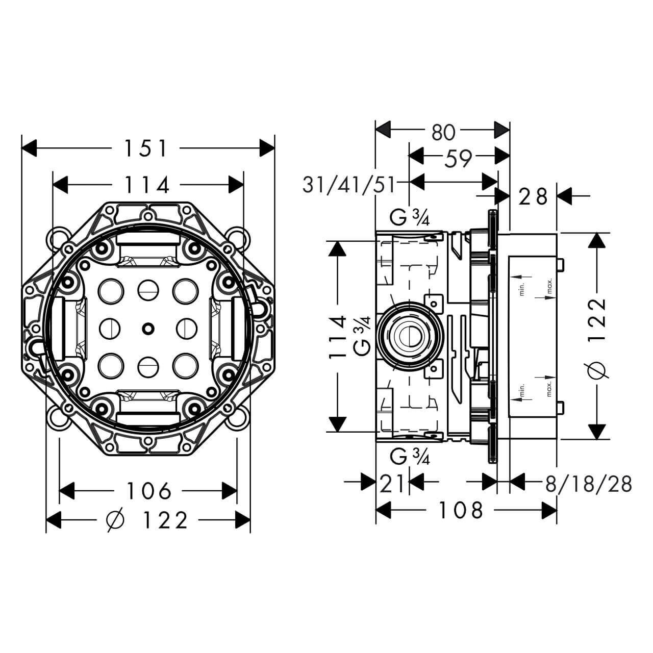 Hansgrohe Grundkörper iBox Universal