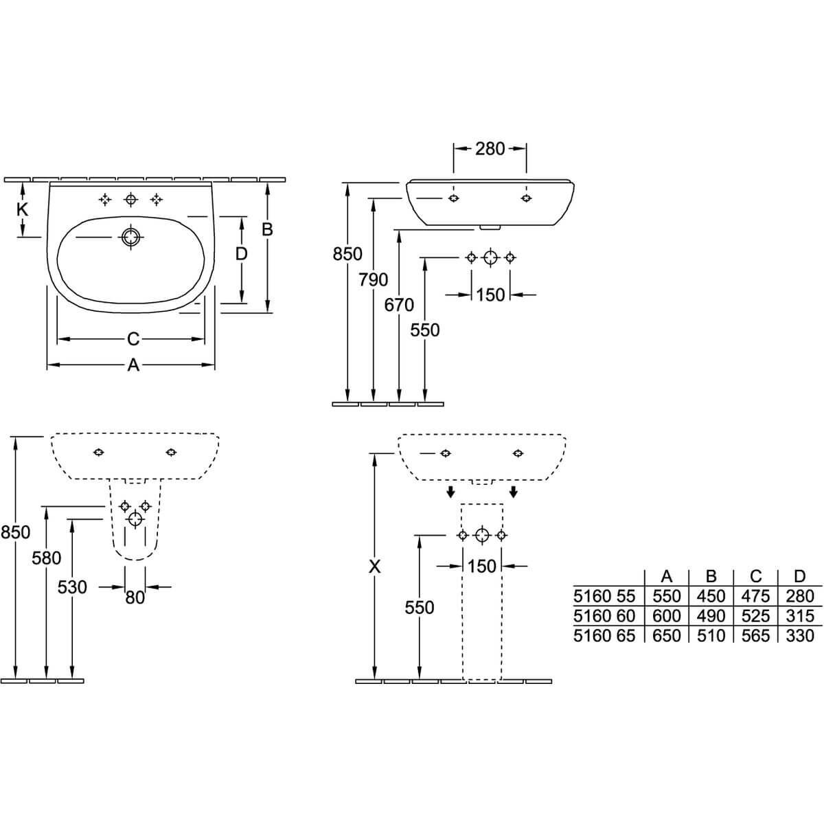 Villeroy und Boch Handwaschbecken weiß O.NOVO