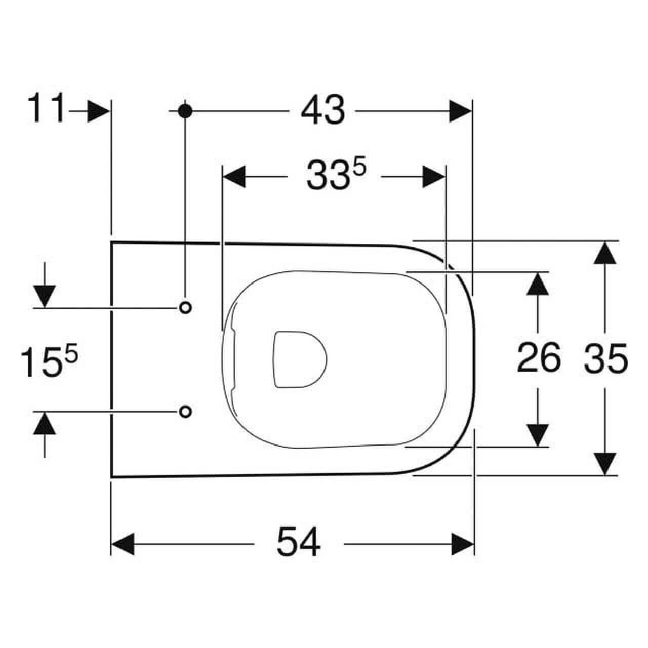 Geberit Wand-WC Smyle Square Rimfree KeraTect 4,5 l Weiß
