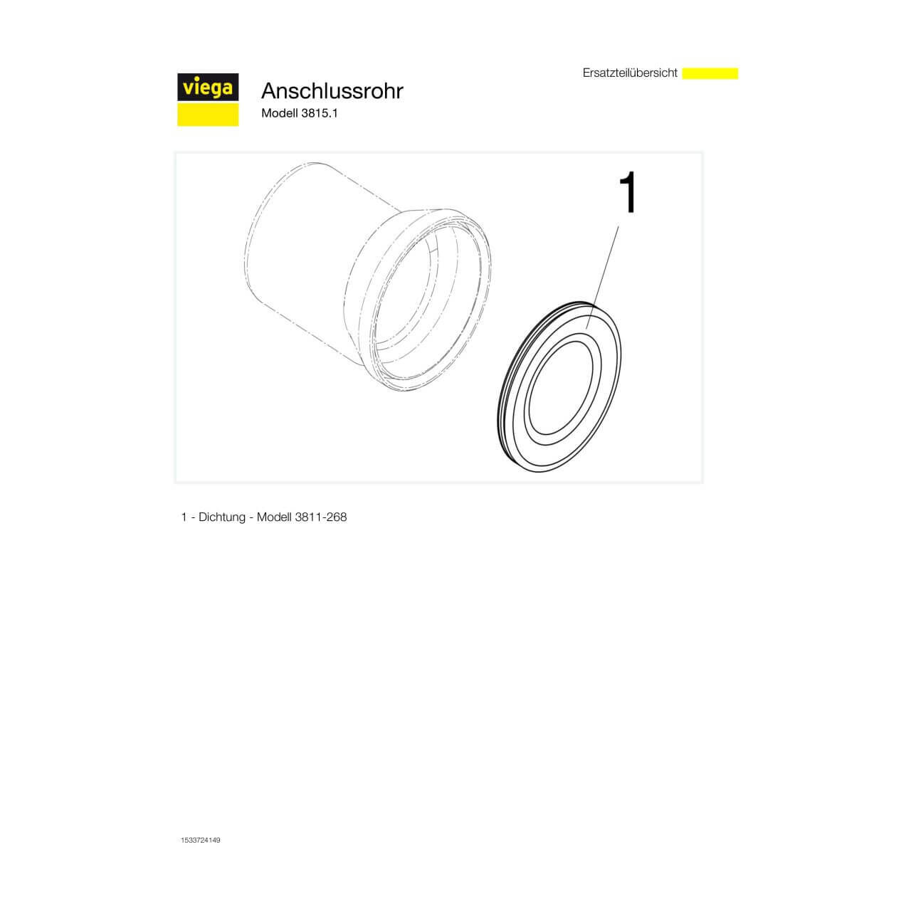 Viega WC-Anschlussstutzen 3815.1 DN 100 Weiß