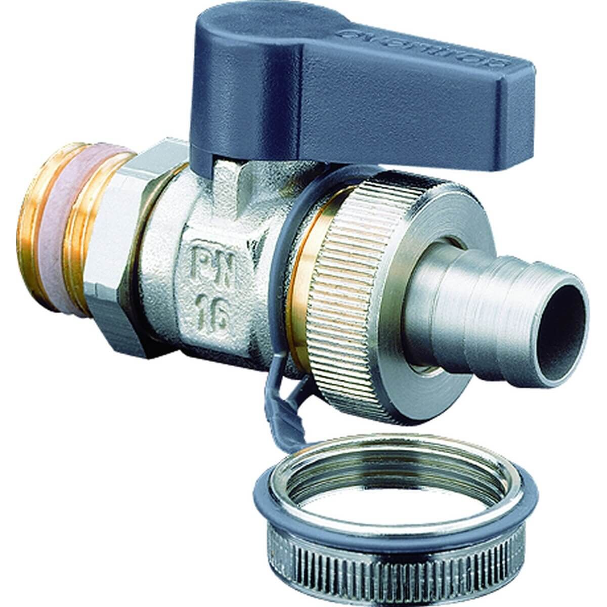 Oventrop Kugelhahn Optiflex AG Schlauchverschraubung und Kappe DN 15