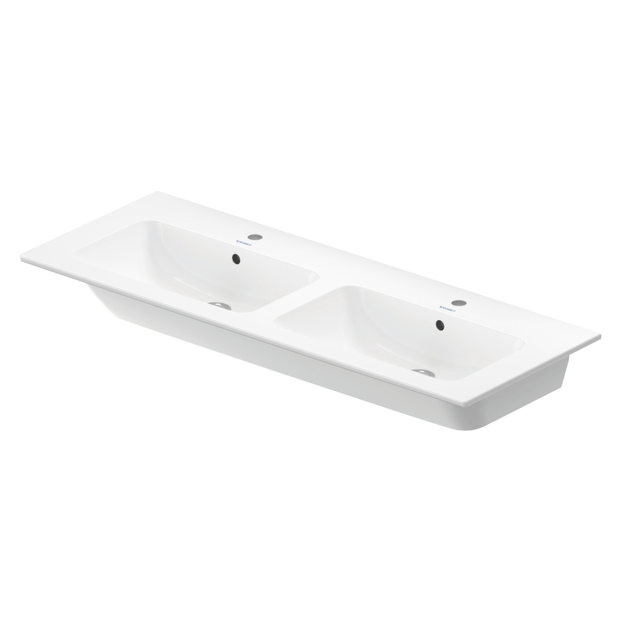 Duravit Doppelwaschtisch Me by Starck 130x49 cm Weiß 2 Hahnlöcher WonderGliss