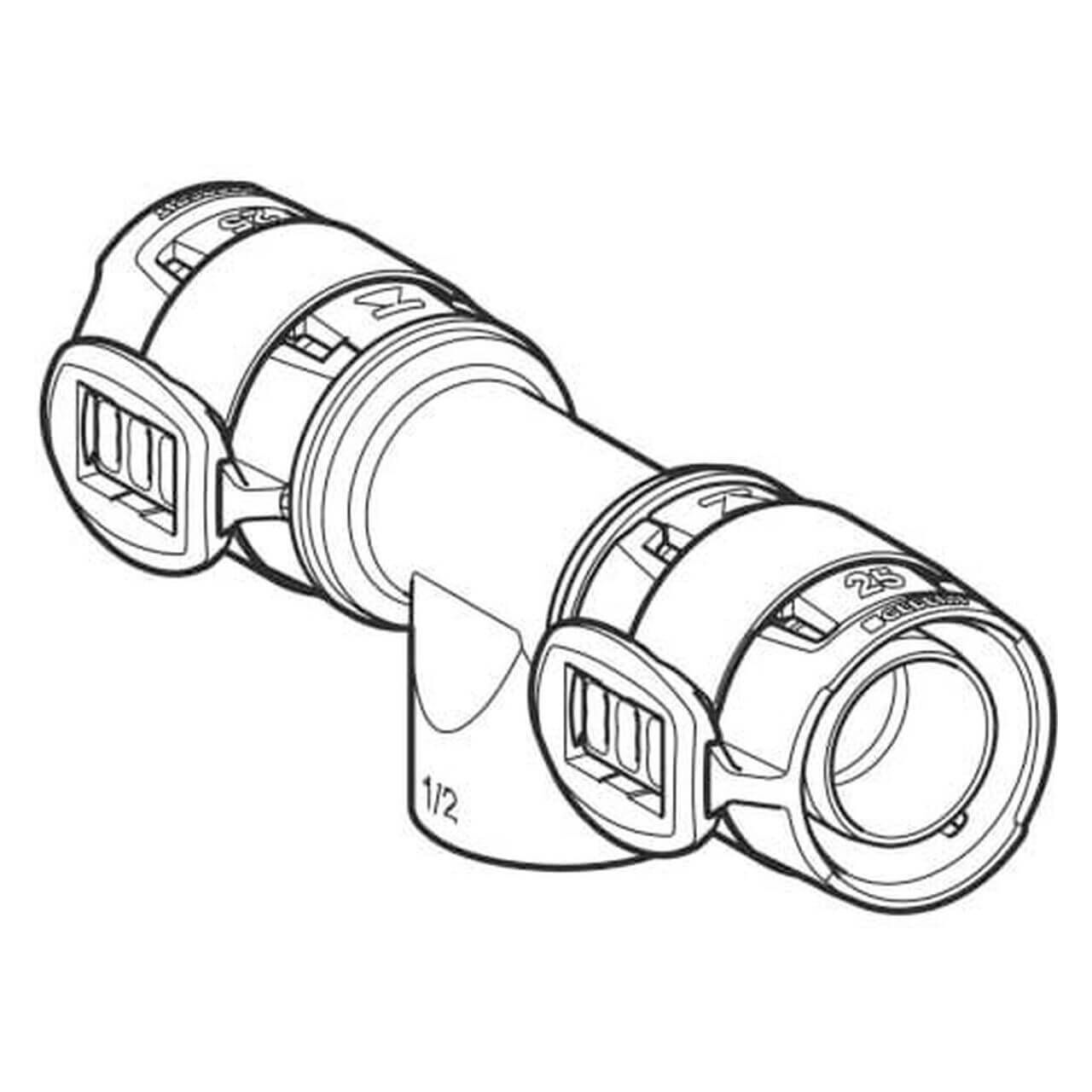 Geberit T-Stück FlowFit 32 mm x Rp 3/4 x 32 mm mit Innengewinde