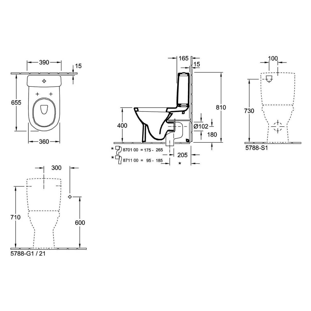Villeroy & Boch Spülkasten O.Novo Duo mit Spartaste Weiß (5788S101)