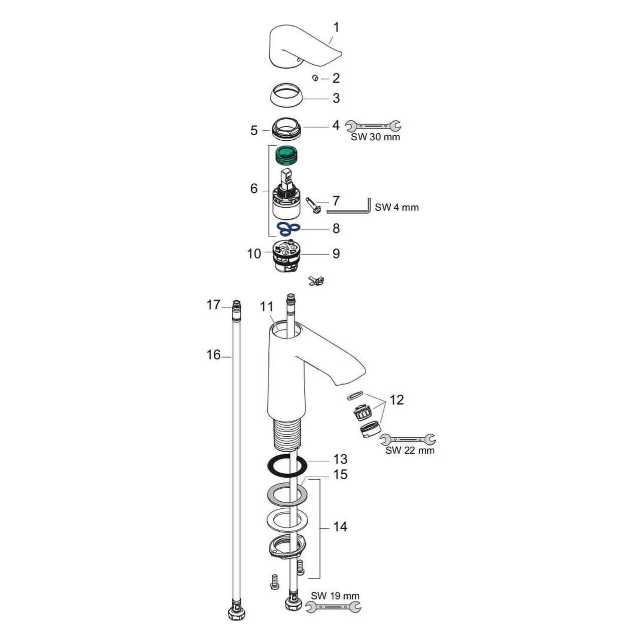 Hansgrohe Waschtischarmatur Metris 110 Chrom