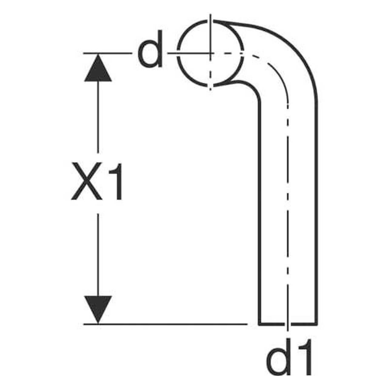 Geberit Spülbogen 90° gekröpft, 10 cm rechts, 50 mm, 28x21 cm, Weiß