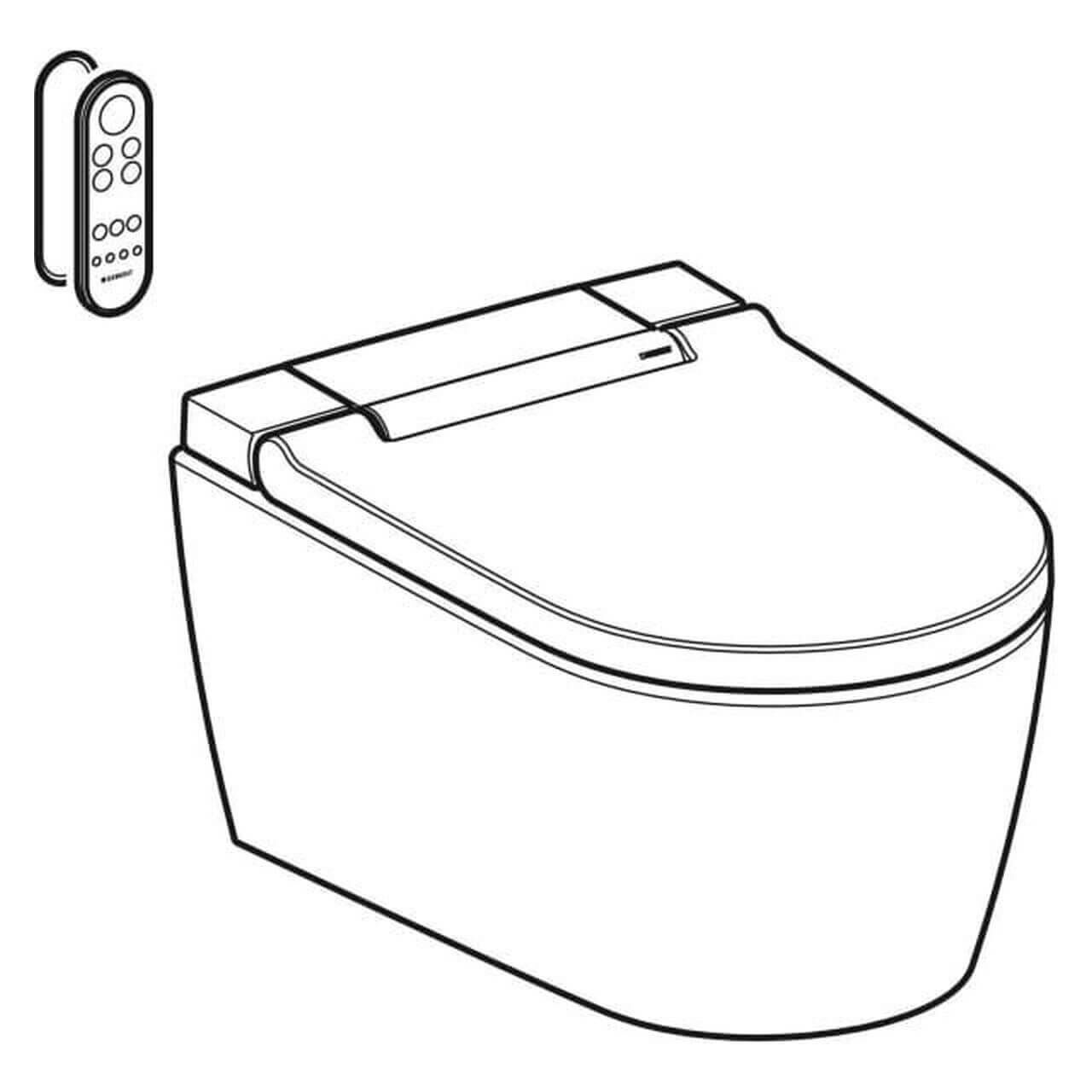 Geberit Dusch-WC AquaClean Sela, spülrandlos mit WhirlSpray & Fernbedienung