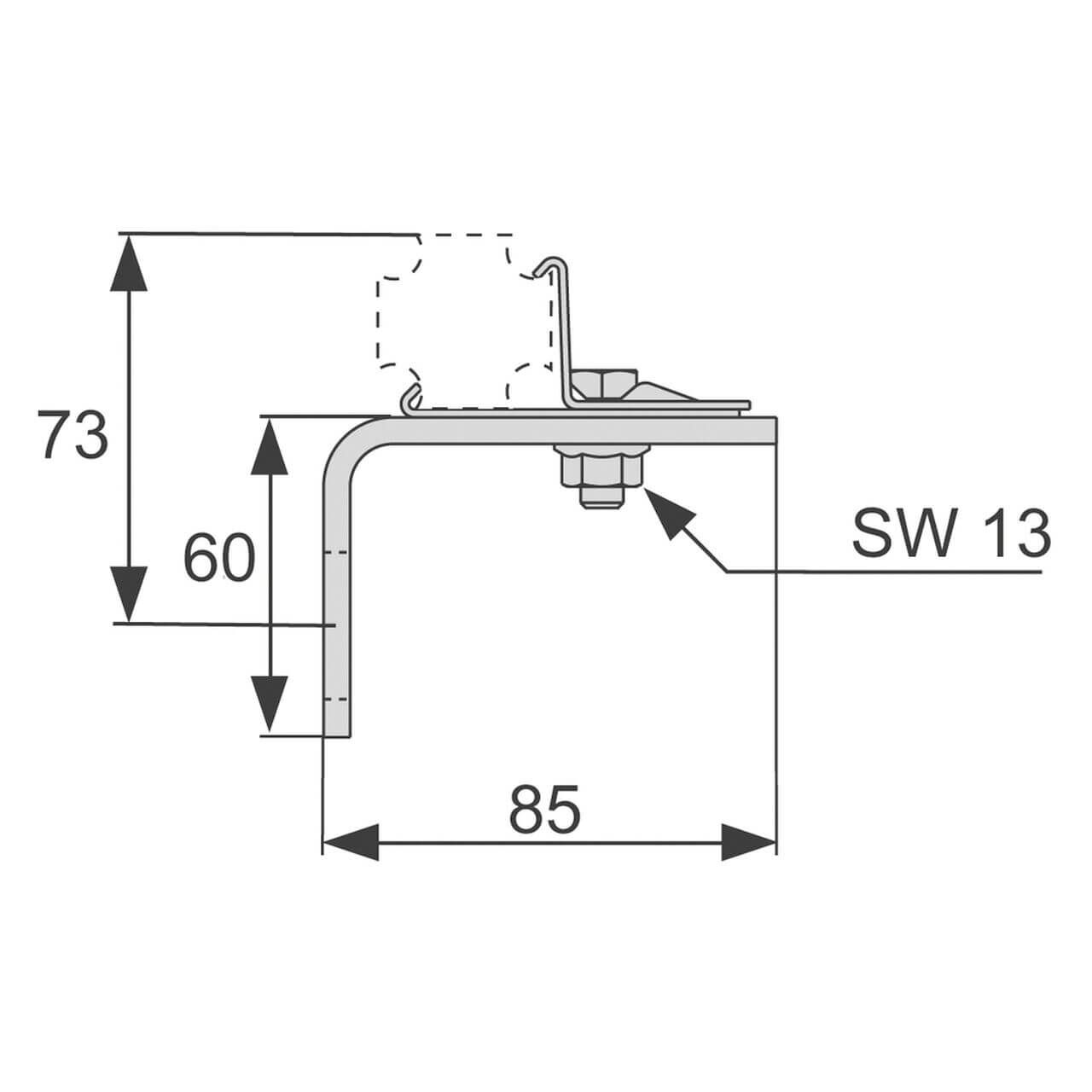 Tece Befestigungswinkel Teceprofil verzinkt