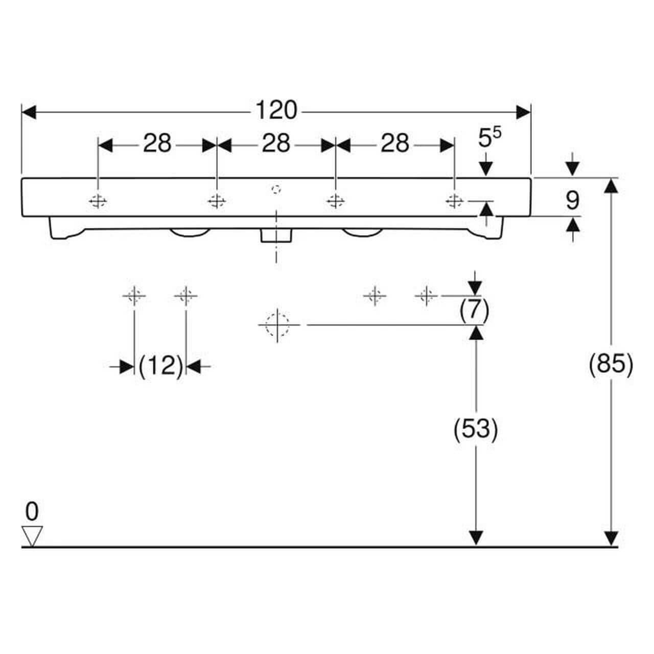 Geberit Waschtisch Icon weiß 1200x160mm