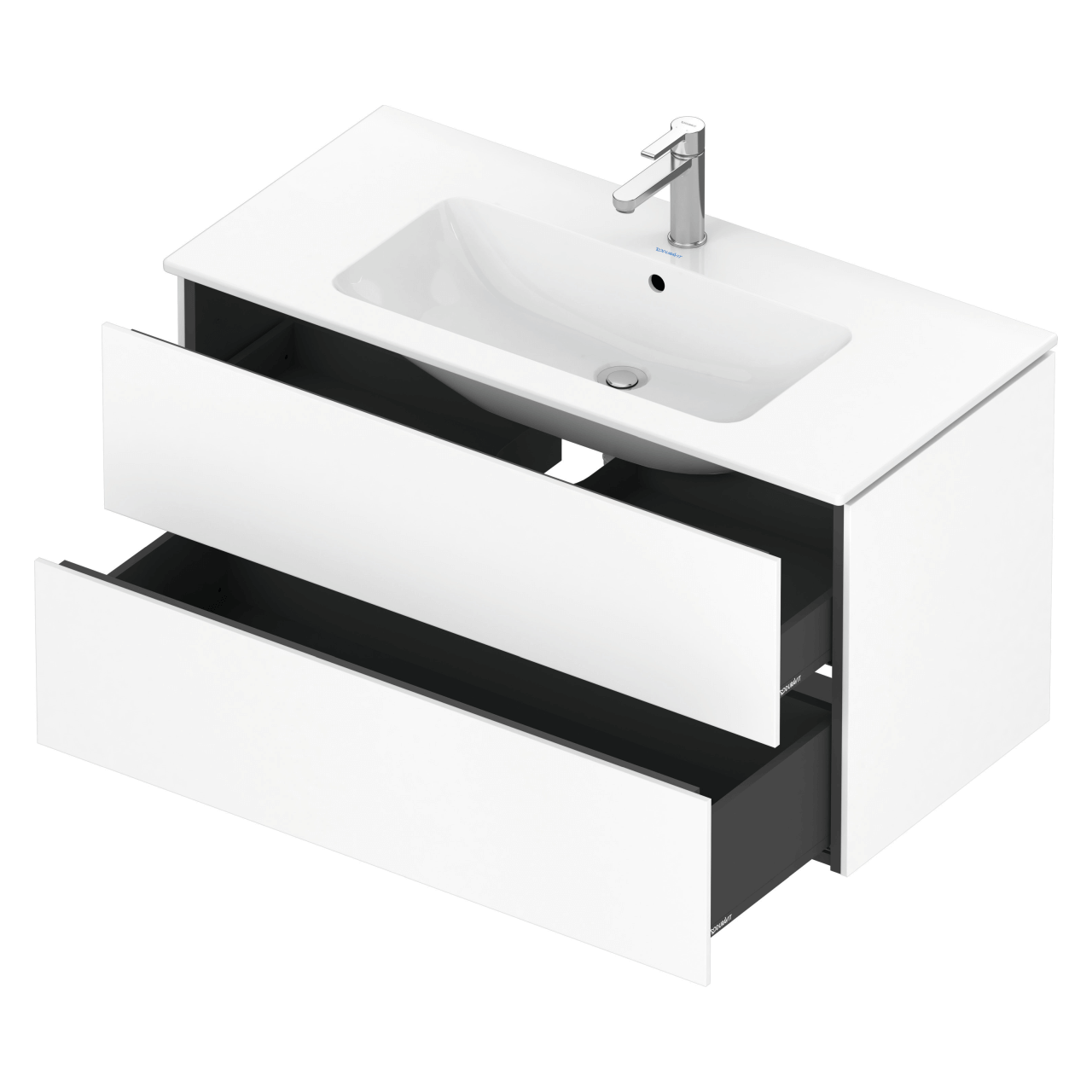 Duravit Waschtischunterschrank L-Cube 102 cm Weiß Matt 2 Schubkästen wandhängend (LC624201818)
